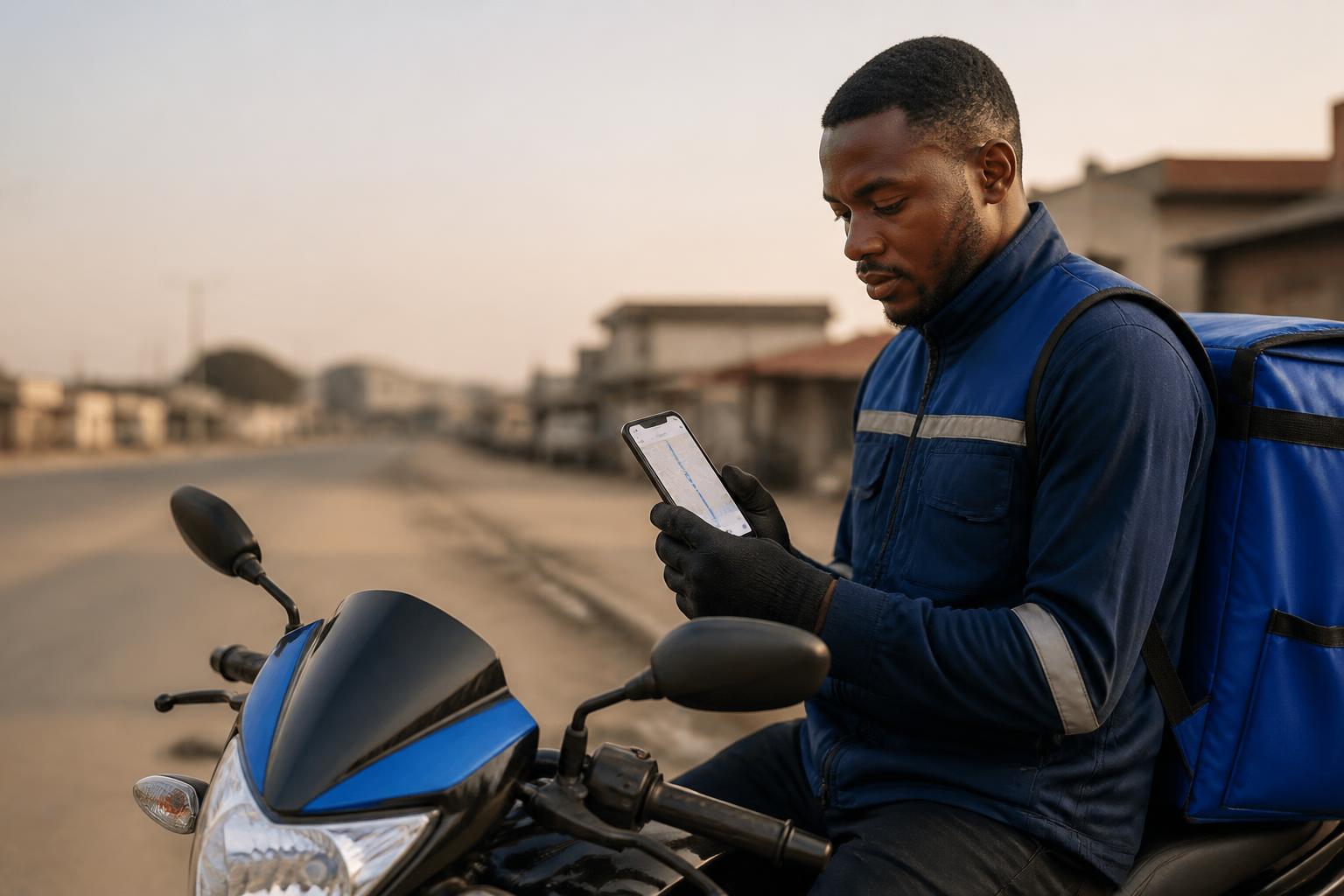 A mobility worker using a smartphone for work.